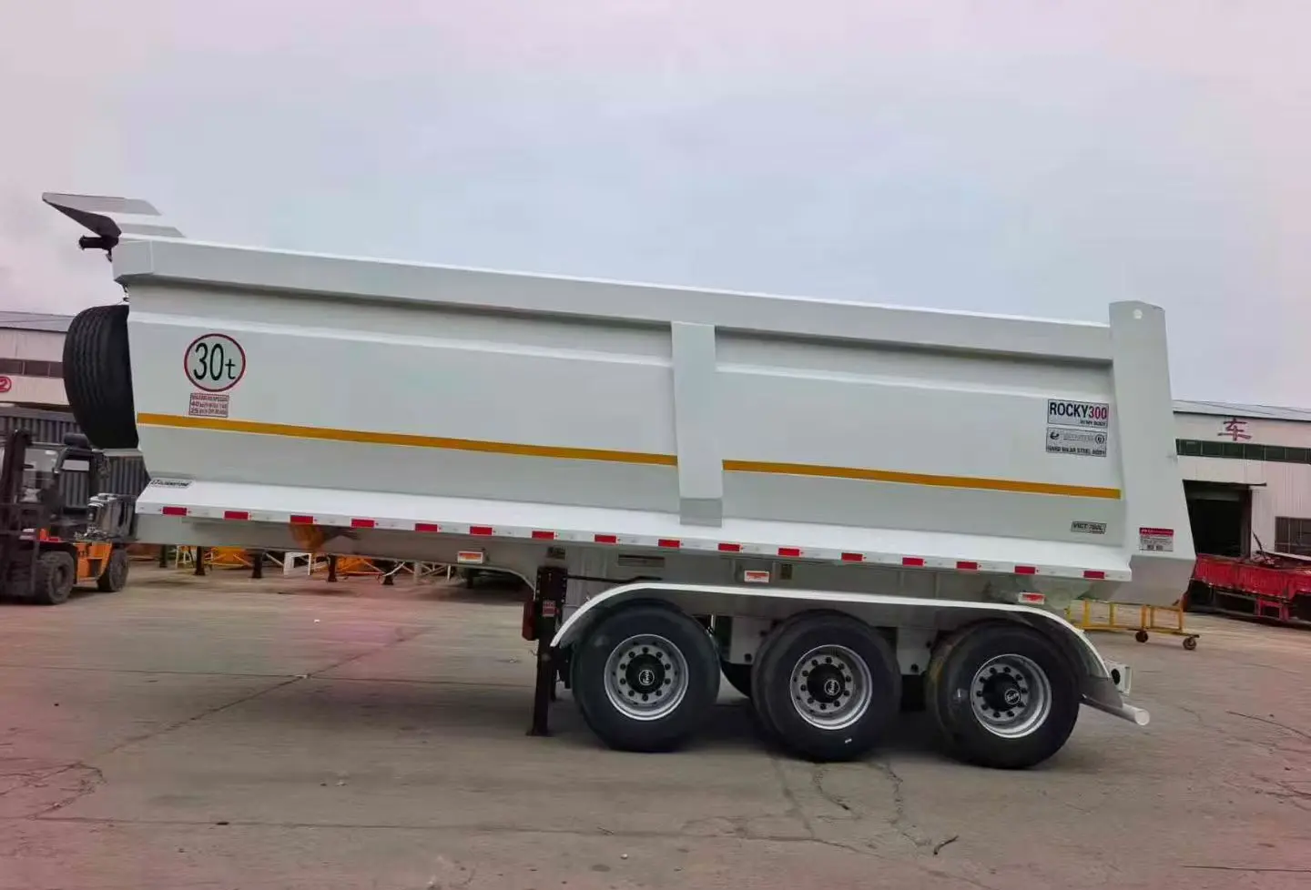 ໃຊ້ແລ້ວ 40ft Flatbed Container Semi Trailer